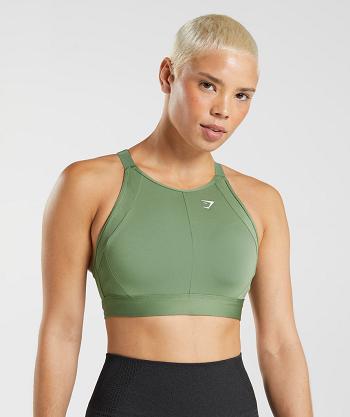 Gymshark High Neck High Support Sport Bh Dam Gröna | SE 2842JPQ
